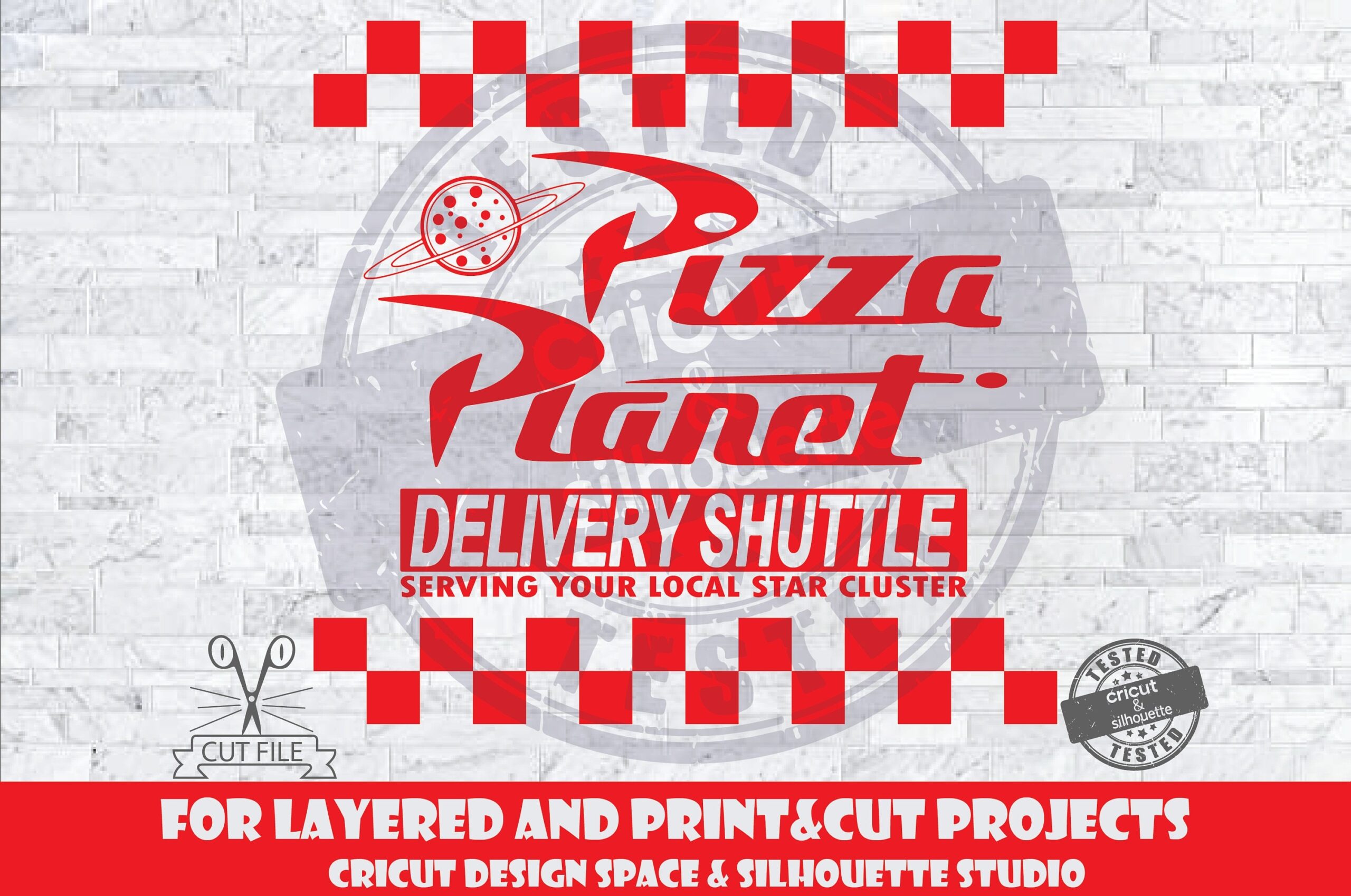Pizza Planet SVG Design Files For Cricut Silhouette Cut Files 