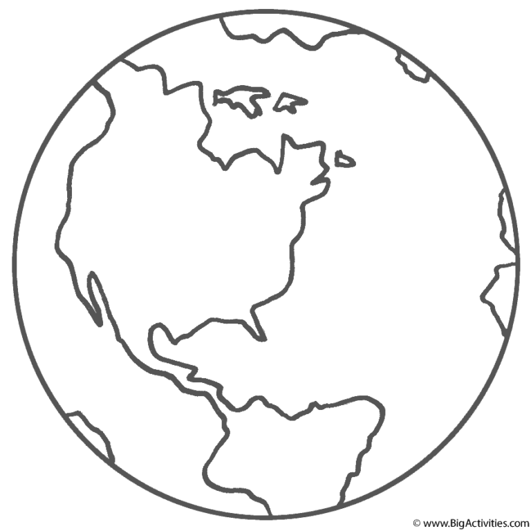 Planet Earth Coloring Page Space 
