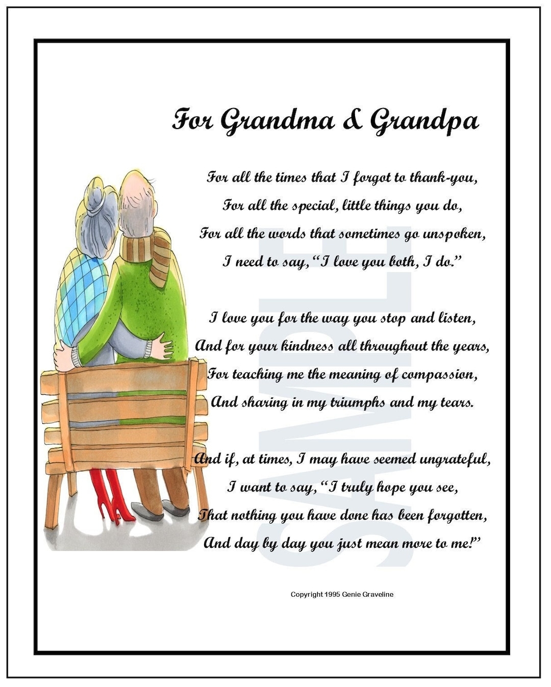 Poem For Grandparents 40th 50th Anniversary Grandma Grandpa Poem DIGITAL DOWNLOAD Gift Present For Silver Or Golden Wedding Anniversary Etsy
