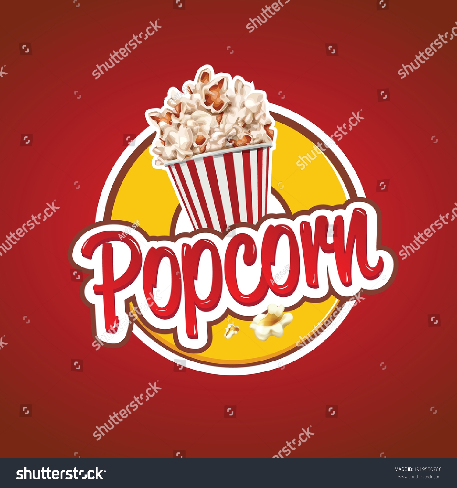 Popcorn Logo Label Symbol Sign On Stock Vector Royalty Free 1919550788 Shutterstock