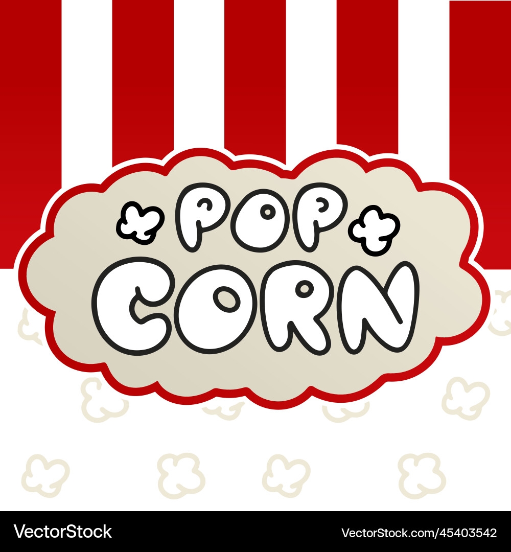 Popcorn Logo Lettering Text Royalty Free Vector Image
