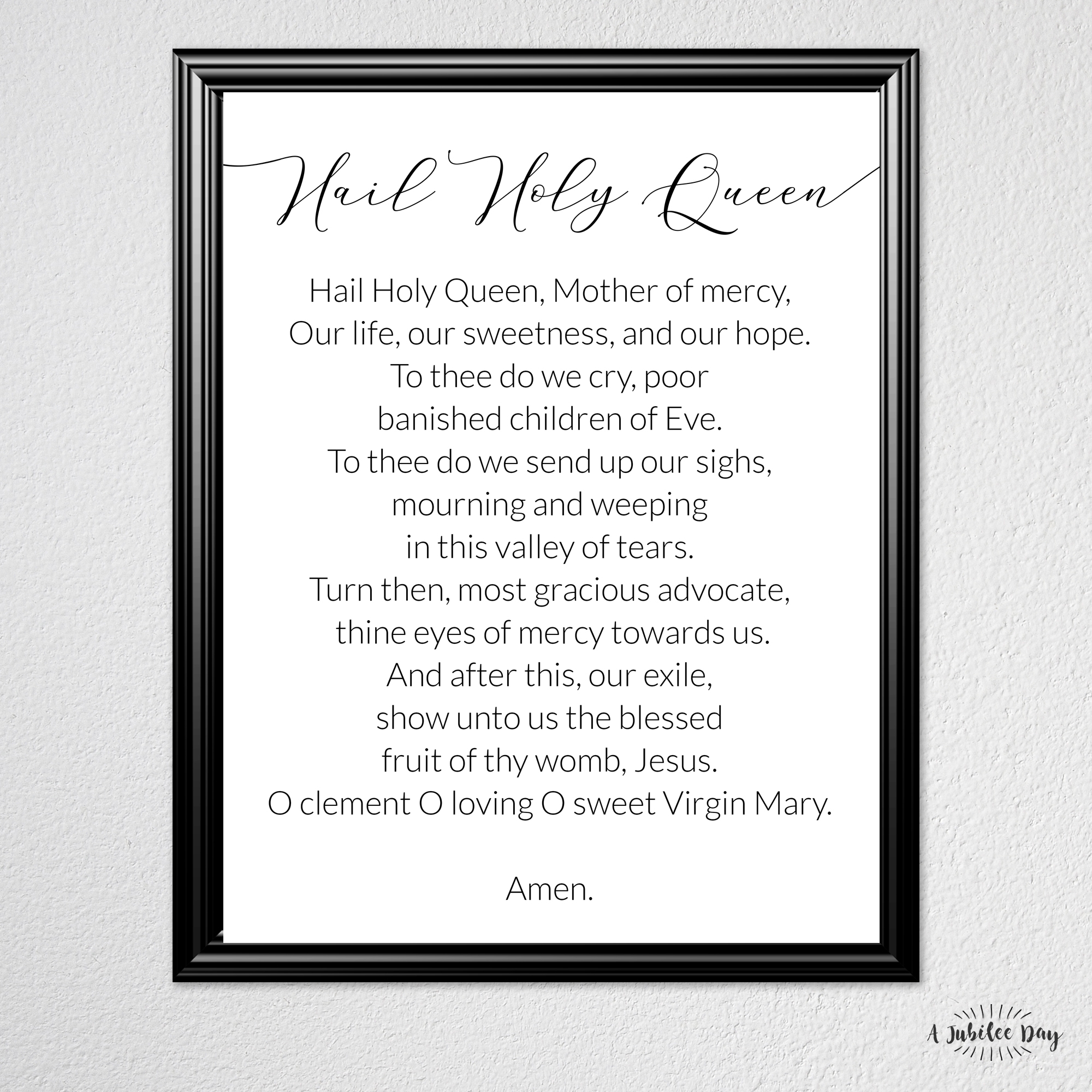 Prayer Poster Hail Holy Queen