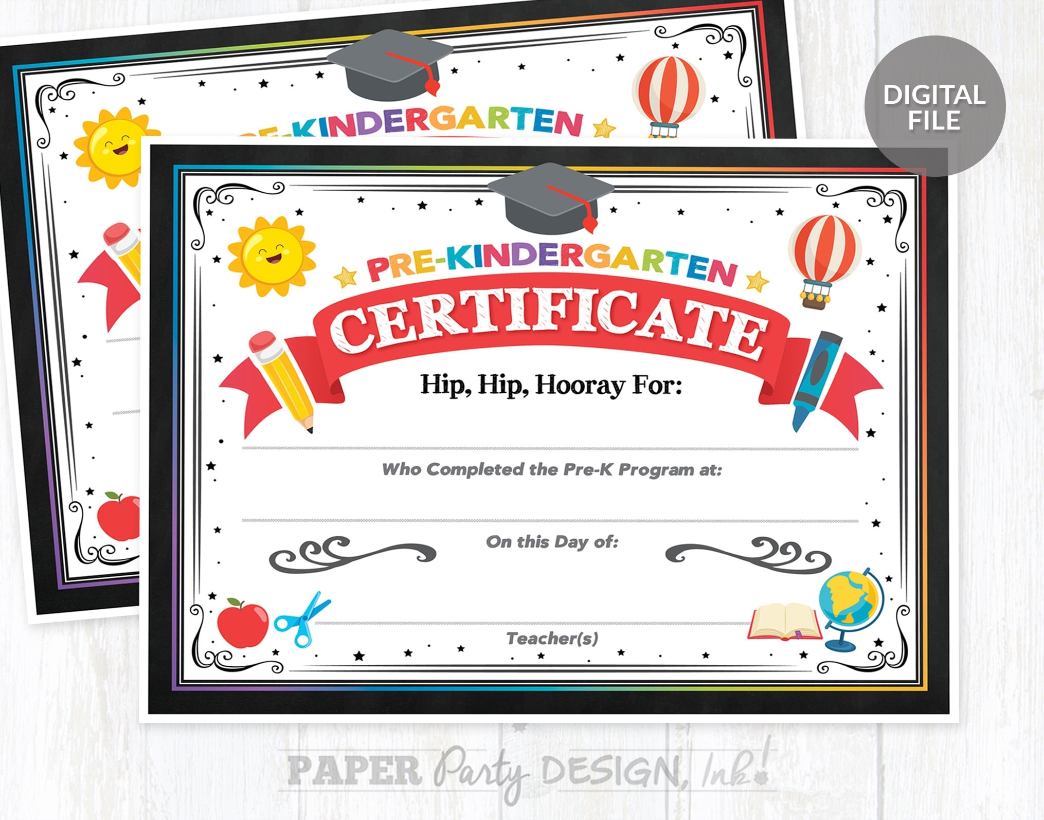 Prek Graduation Certificate Printable Pre k Graduate Certificate Preschool Graduation Diploma Personalized Preschool 8 5x11 Certificate Etsy