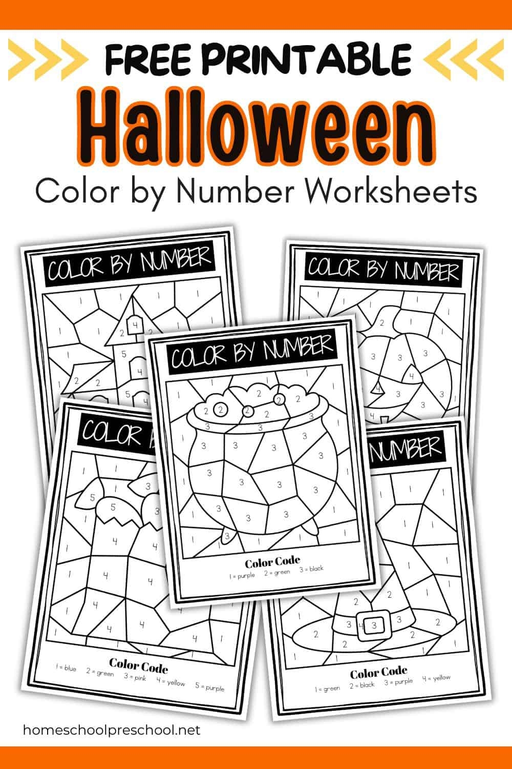 Color By Number Halloween Free Printable