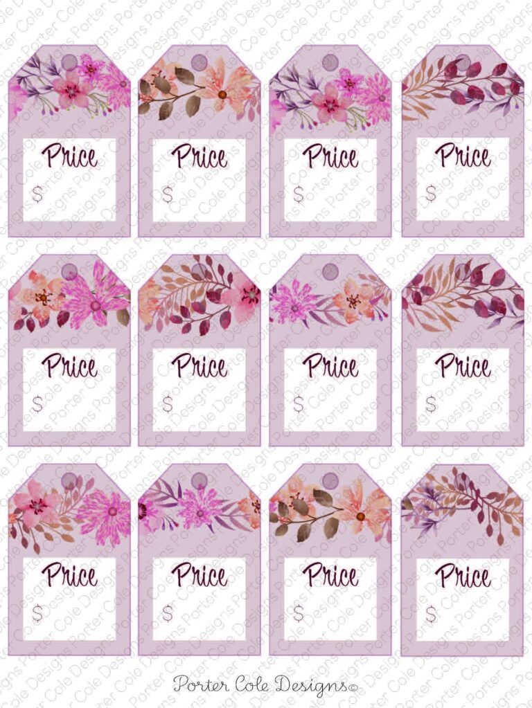 Price Tags Fillable Printable DIGITAL FILE