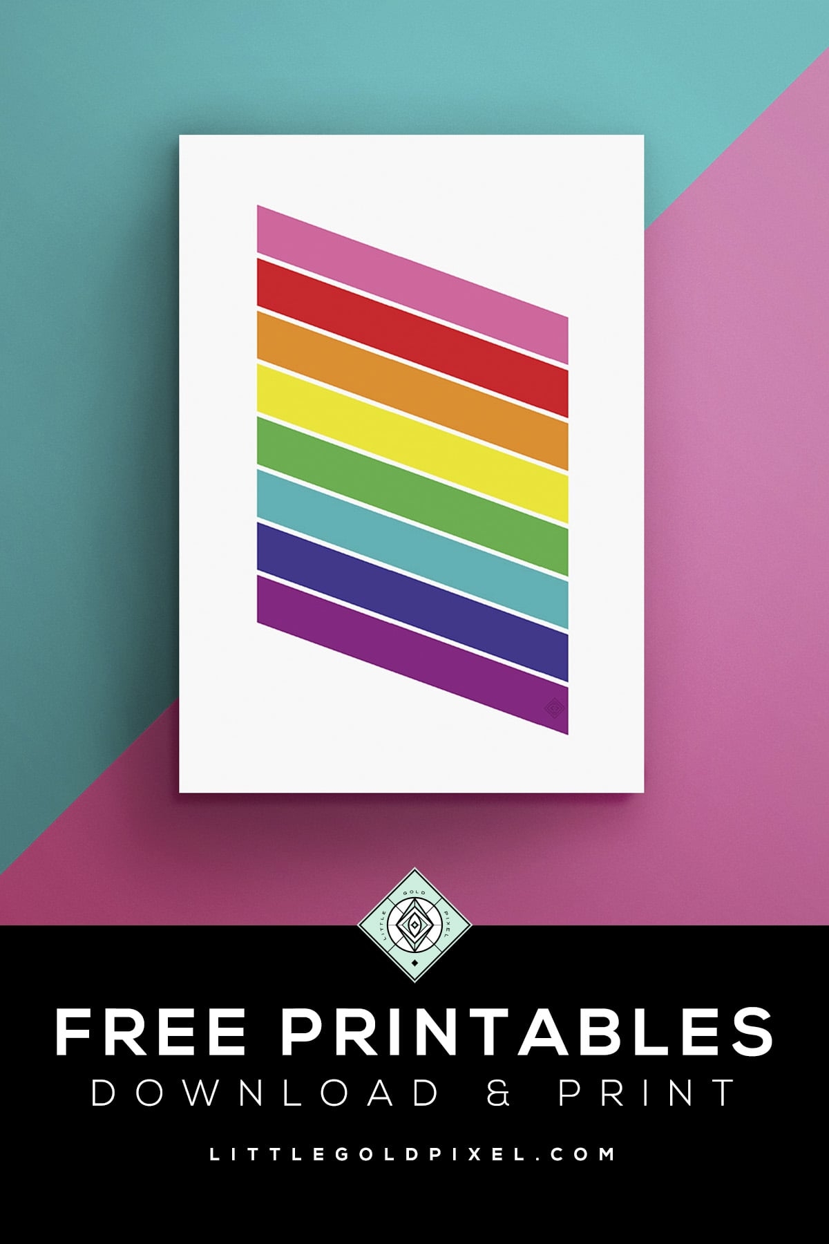 Pride Rainbow Flag Free Printable LGBTQ Flag Little Gold Pixel Worksheets Library