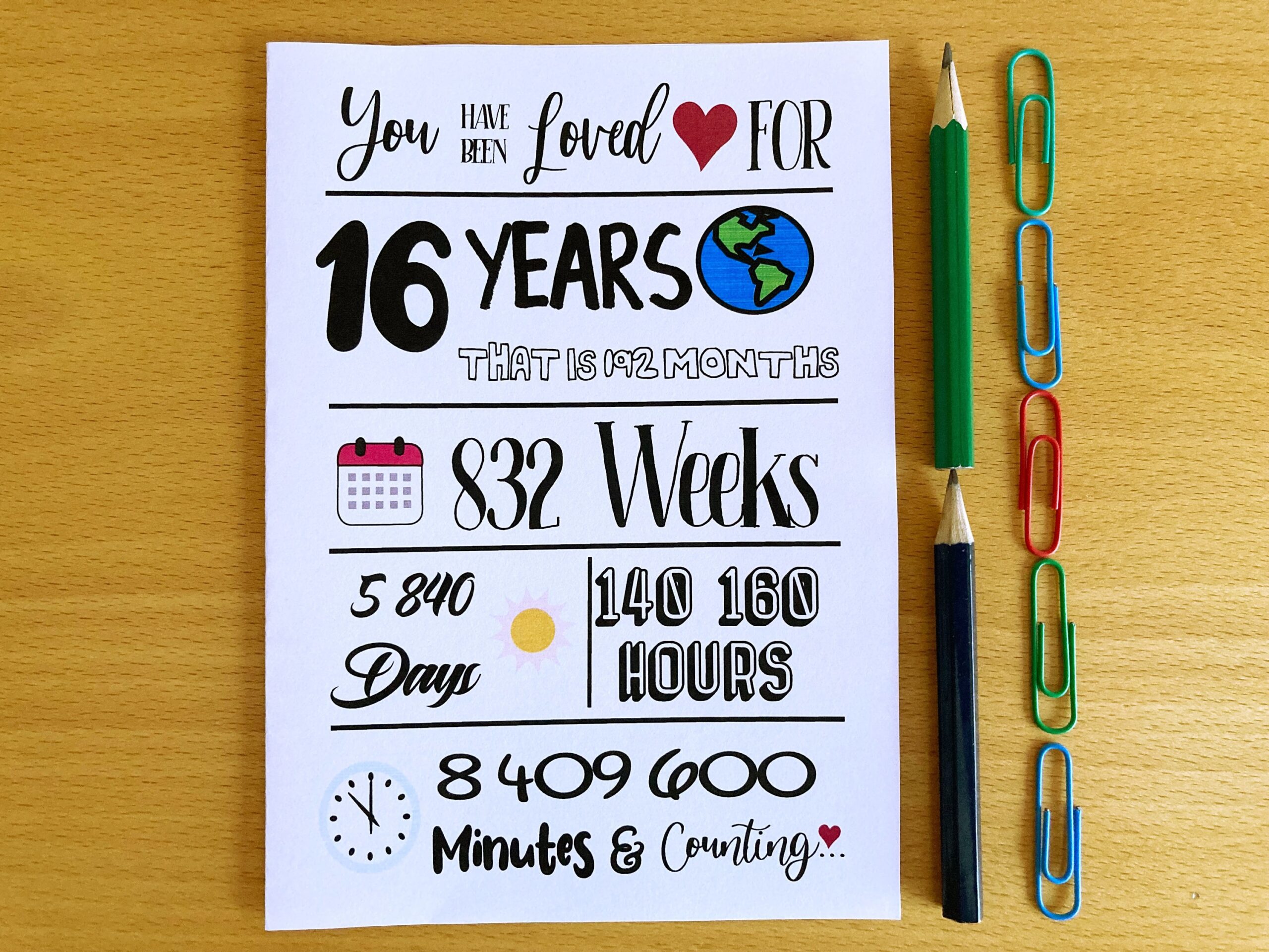 Free Printable 16th Birthday Cards