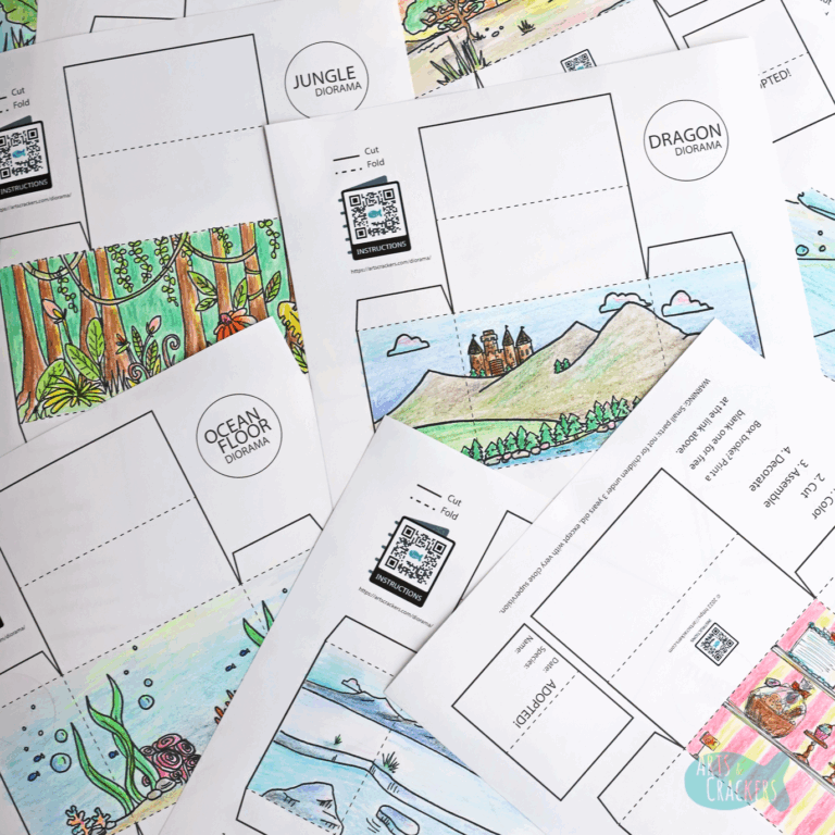 Printable 3D Box Diorama Animal Habitat Craft