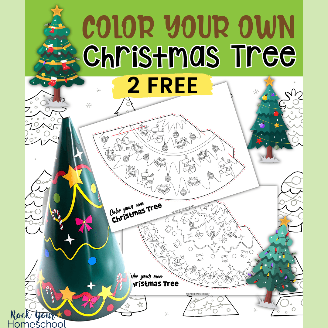 Printable 3D Paper Christmas Tree Template DIY Holiday Fun 2 Free Rock Your Homeschool