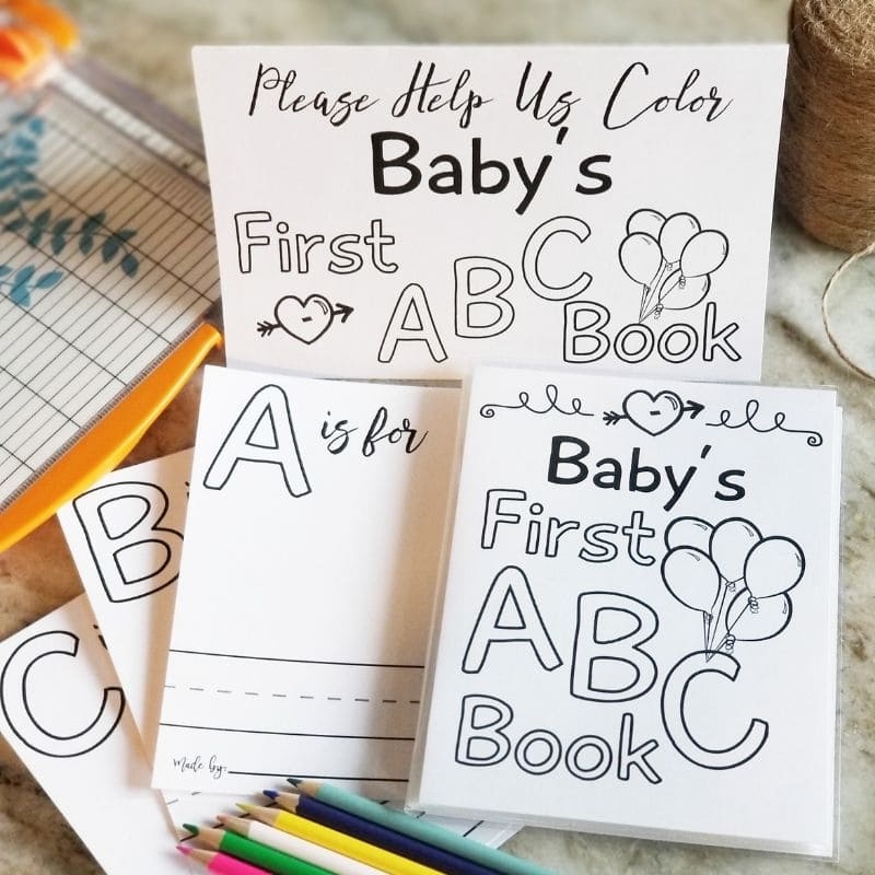 Printable Alphabet Baby Shower Coloring Book 101 Baby Pinch