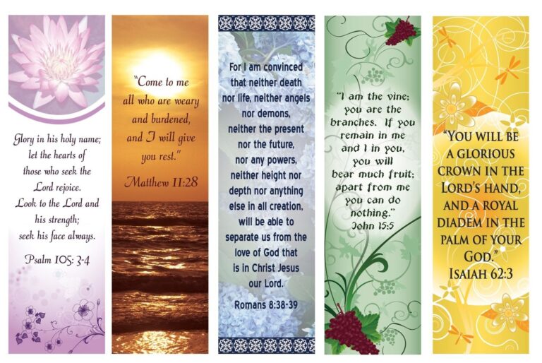 Printable Bible Bookmarks Printable Party Favors