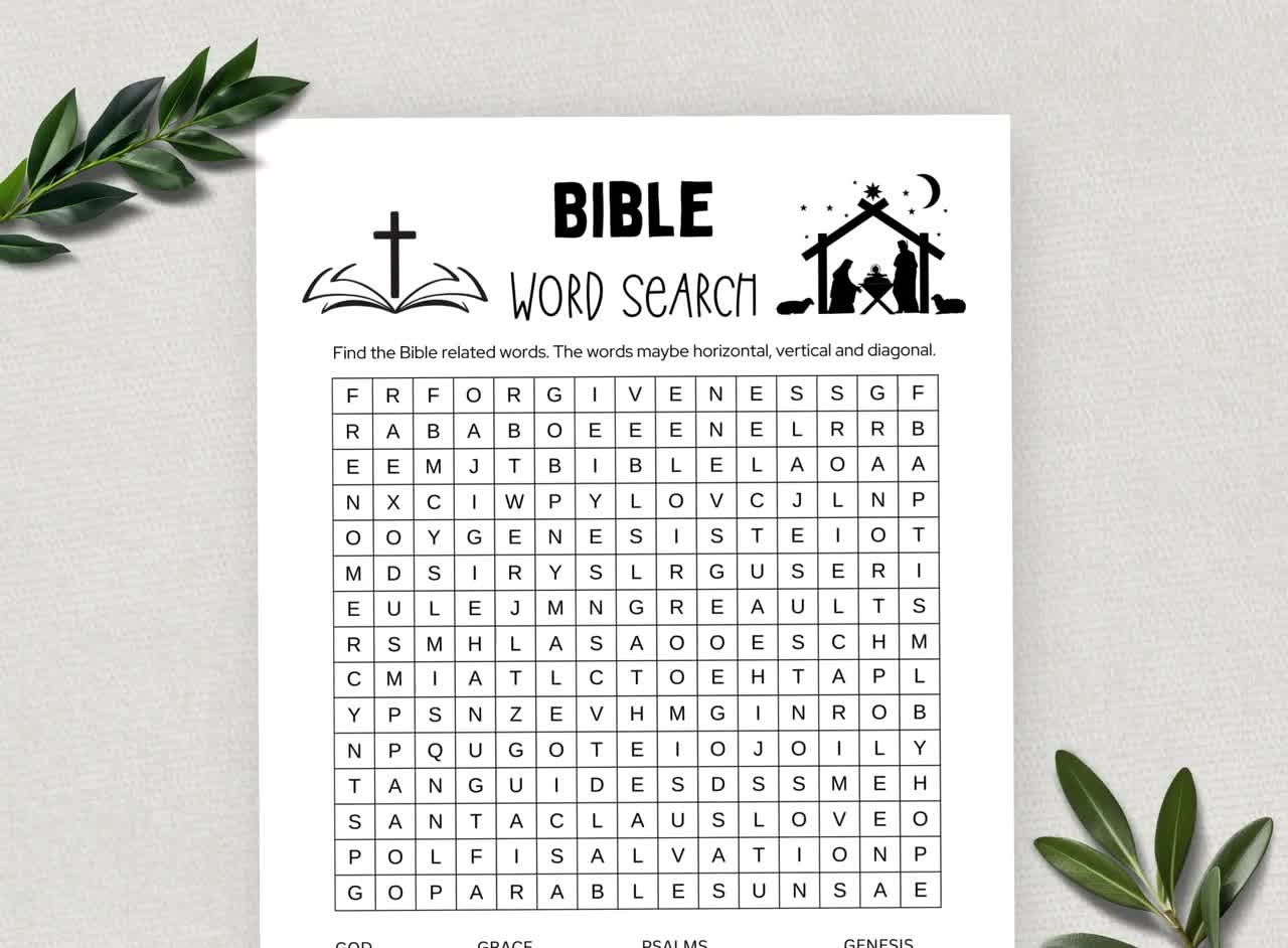 Free Bible Word Search Puzzles Printable