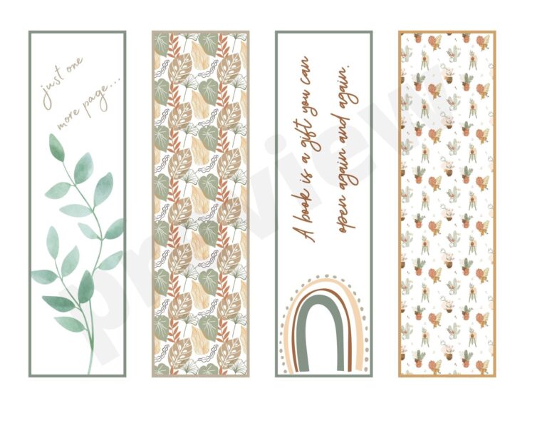 Printable Bookmarks Digital Bookmarks Bookmarks For Adults 