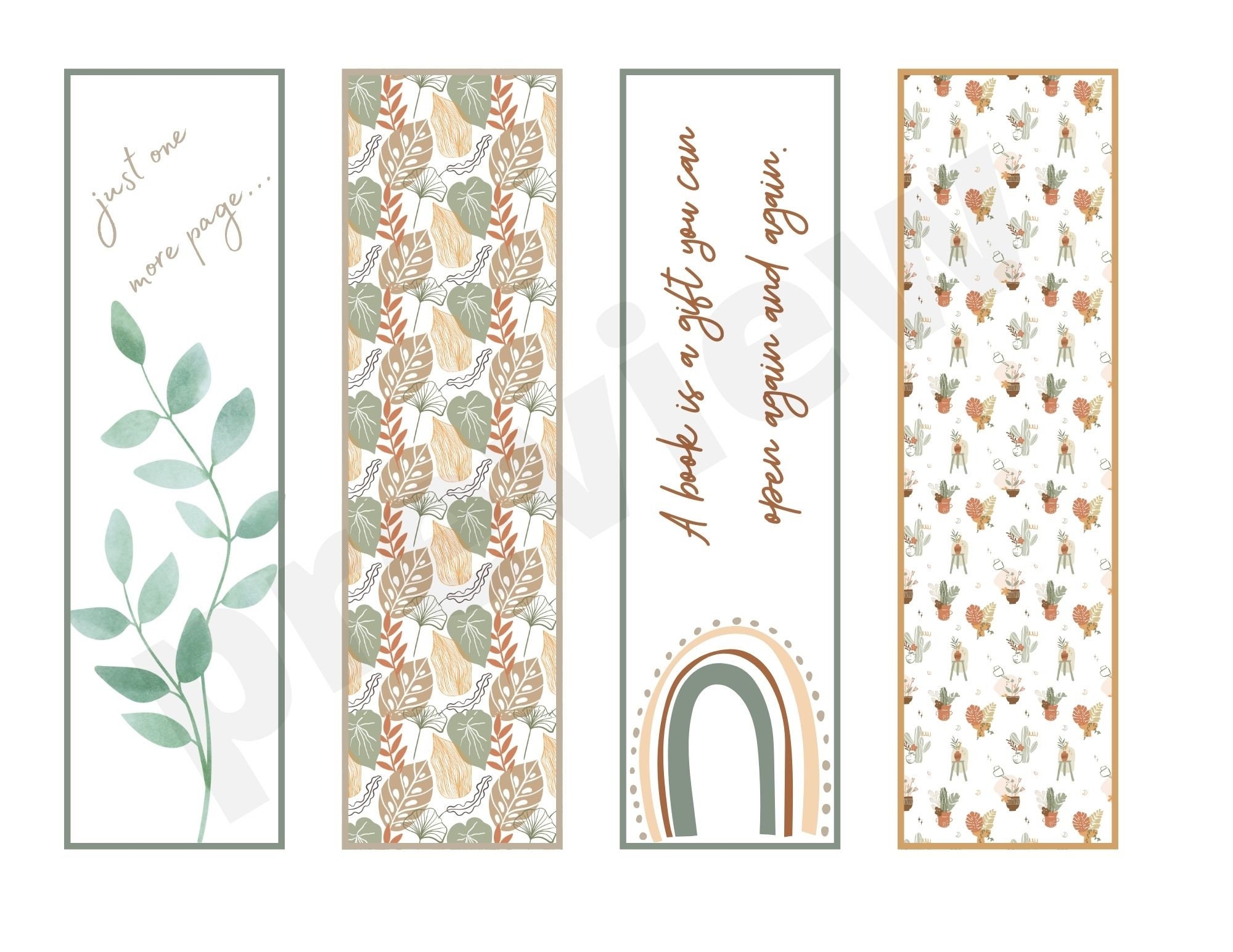 Printable Bookmarks Digital Bookmarks Bookmarks For Adults 