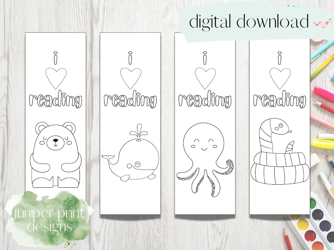 Printable Bookmarks For Kids Kids Printable Bookmark Animal Bookmarks Bookmarks For Kids Coloring Bookmarks Etsy UK