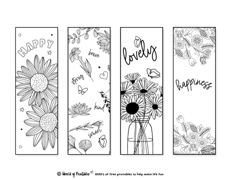 Printable Bookmarks To Color 120 For Adults U0026 Kids World Of Printables
