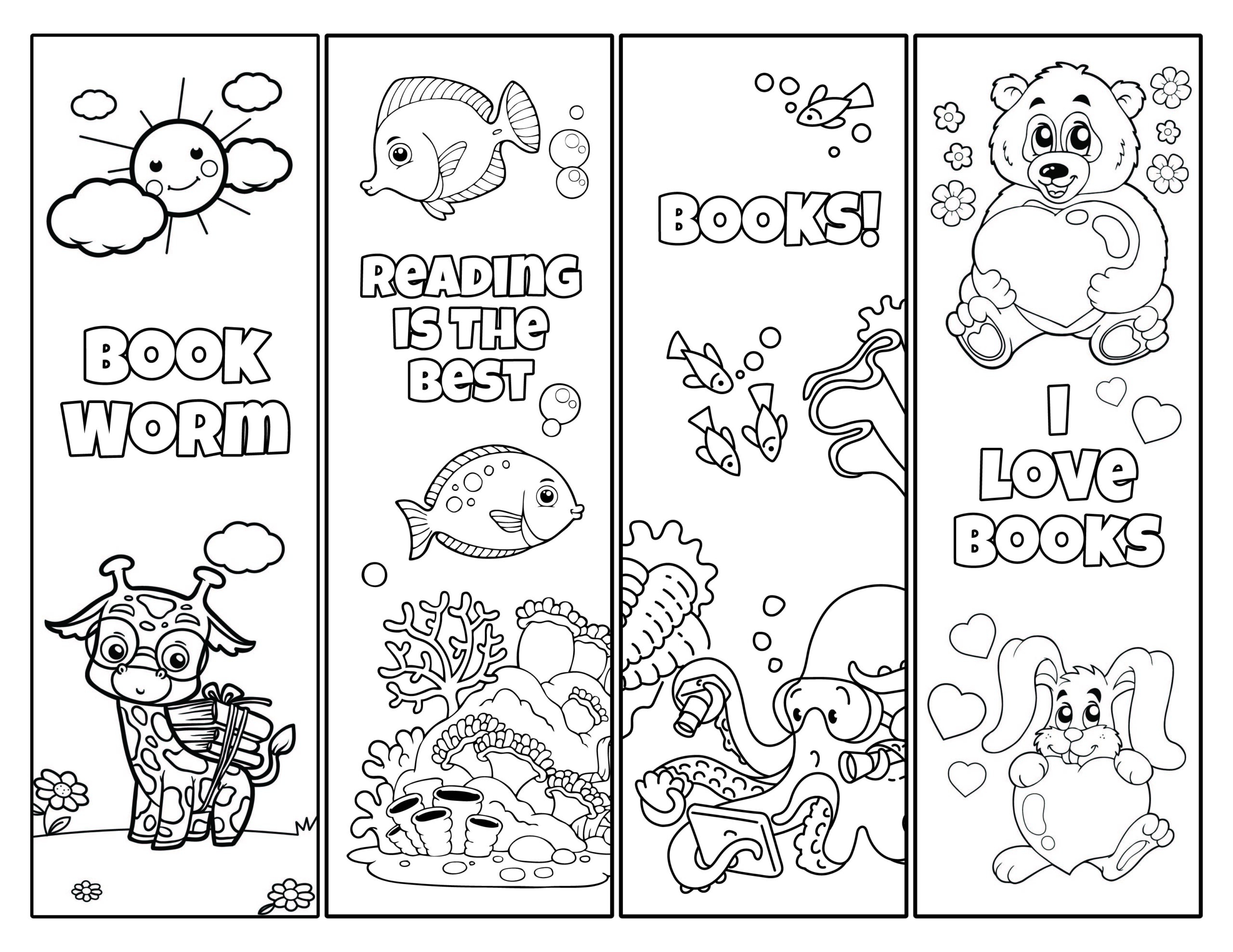 Printable Bookmarks To Color For Kids Worksheets Library
