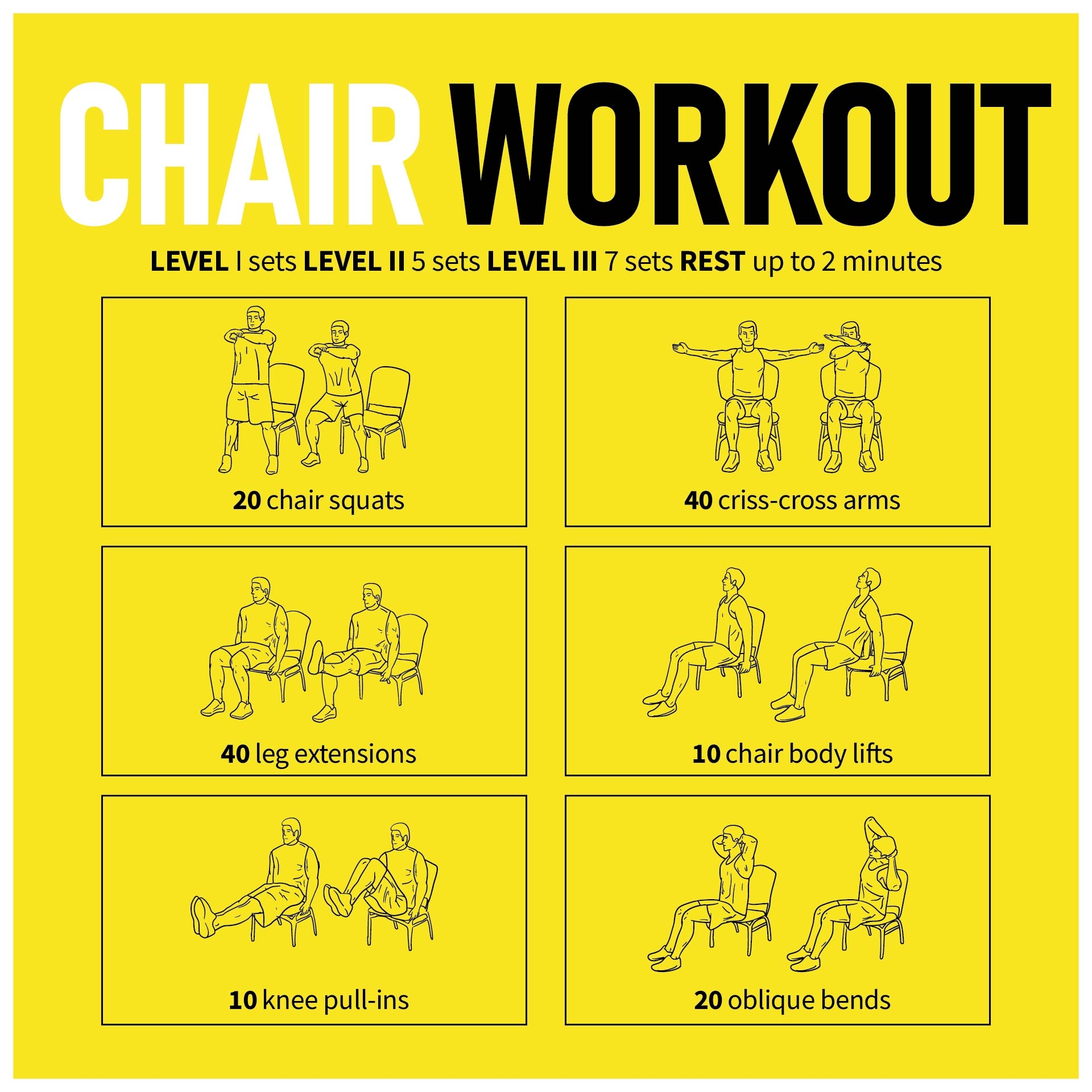 Printable Chair Exercise Chart Printable Chair Yoga New Zealand 