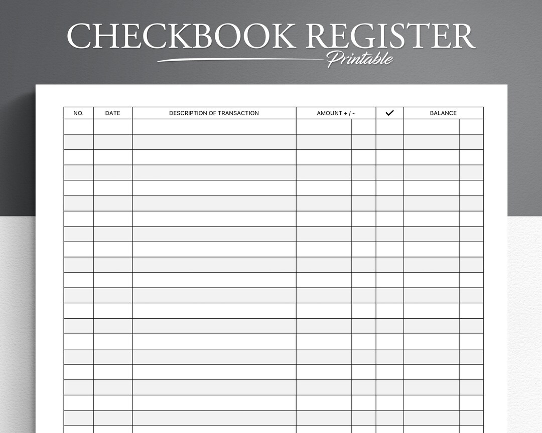 Free Printable Check Register