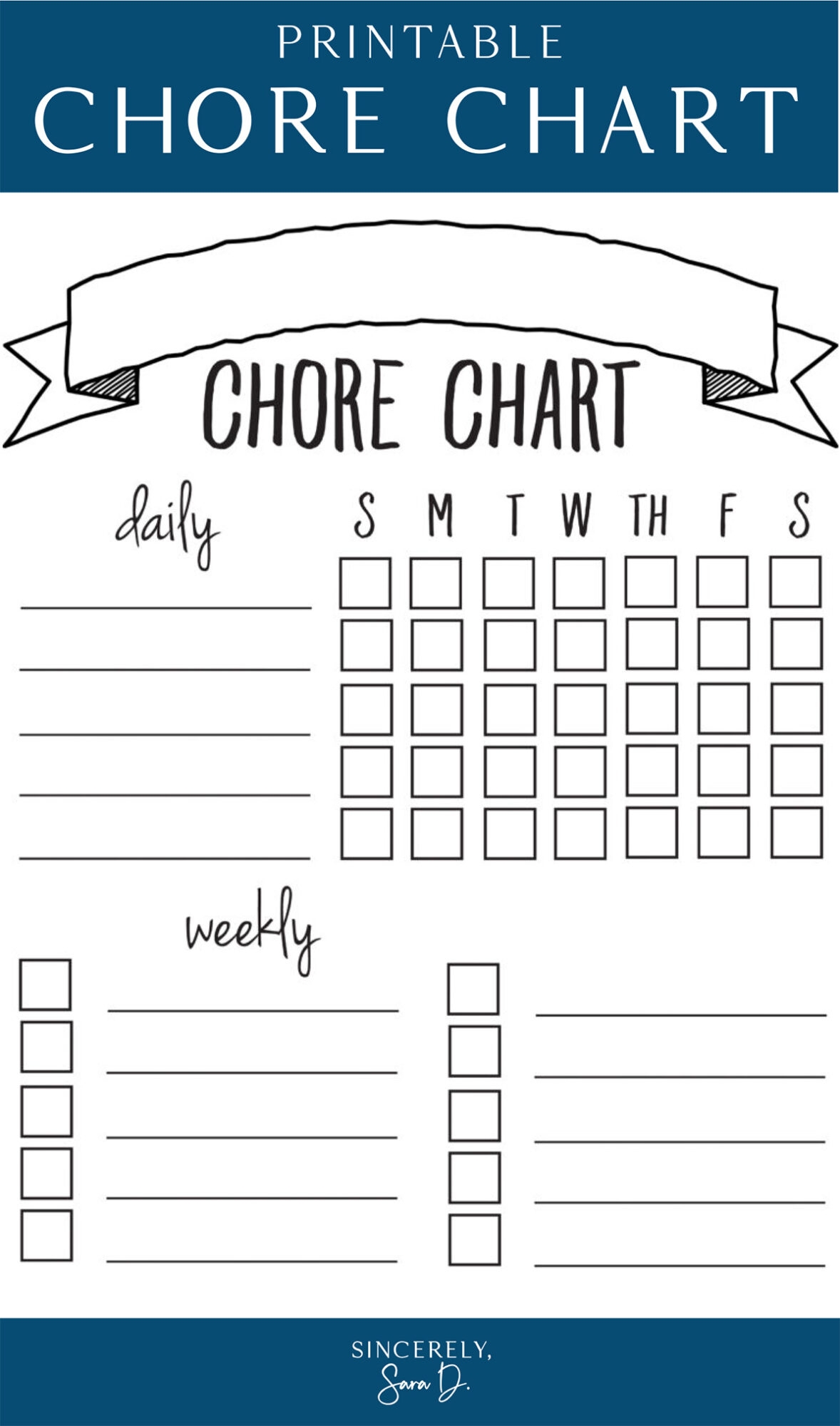 Printable Chore Chart Sincerely Sara D Home Decor U0026 DIY Projects