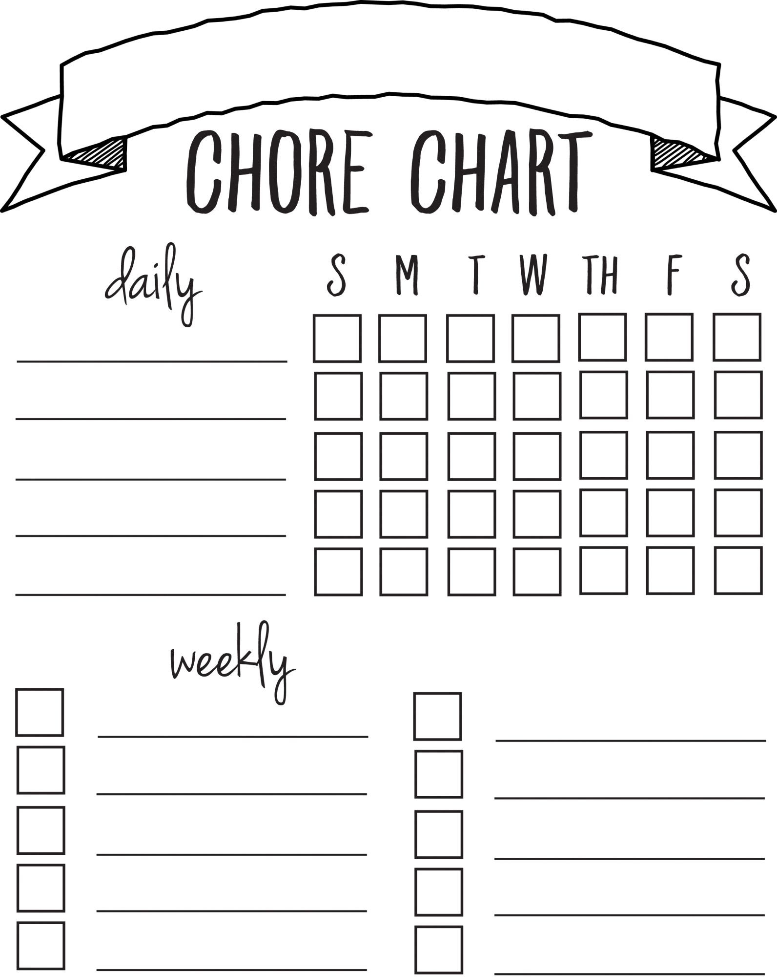 Free Printable Chore List Chart