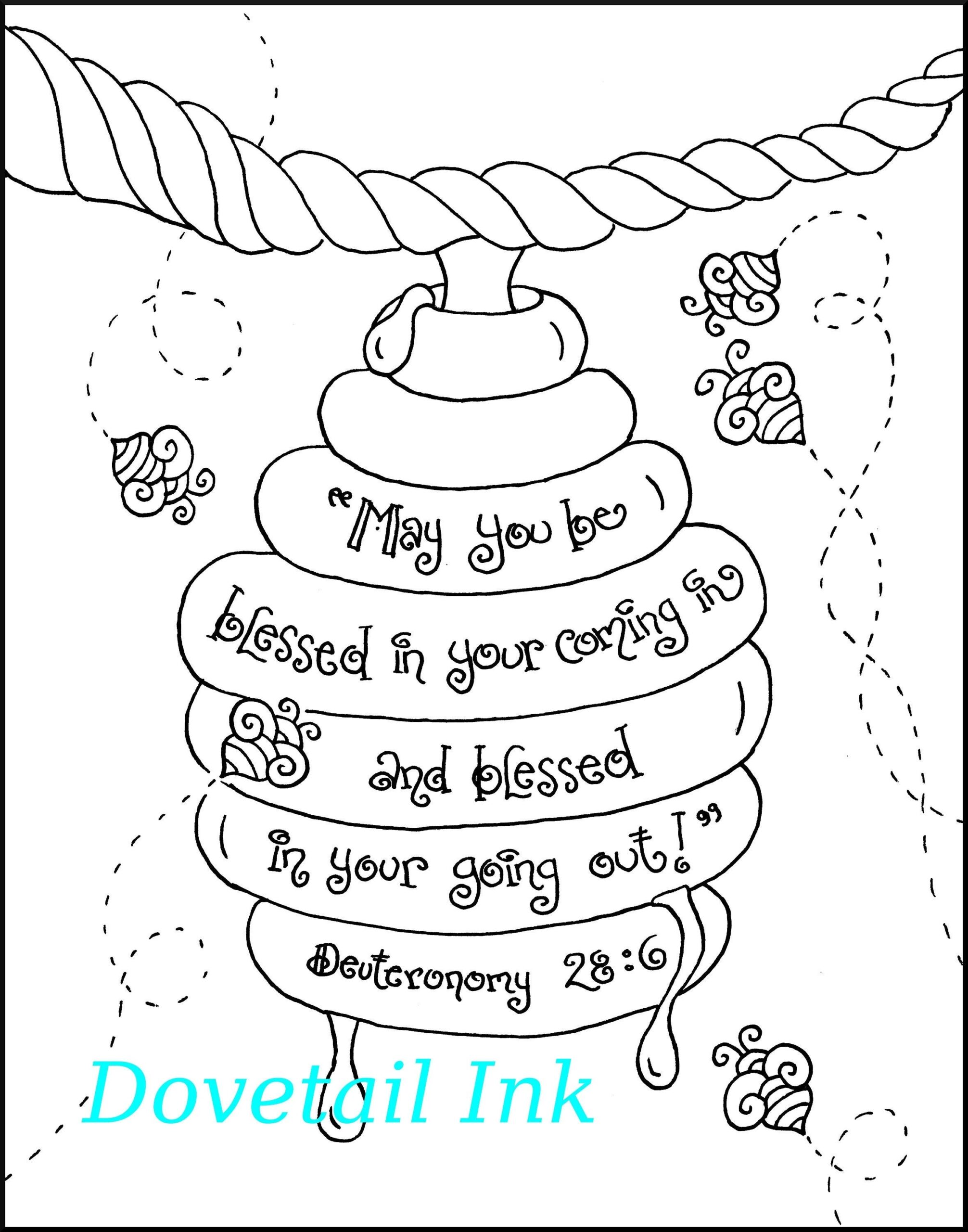 Printable Christian Coloring Page For Sunday School Homeschool RE RCIA Be Blessed Deuteronomy 28 6 Housewarming Or Moving Etsy