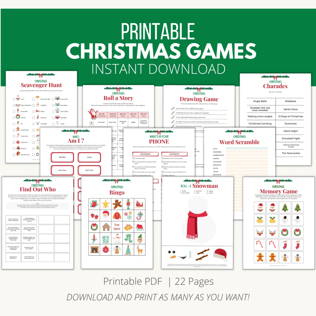 Christmas Games For Adults Free Printable