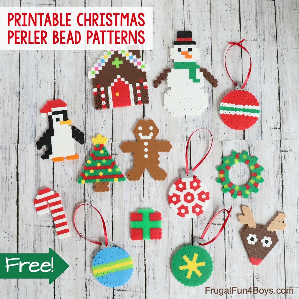 Printable Christmas Perler Bead Patterns Frugal Fun For Boys And 