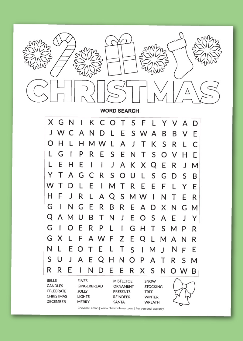 Printable Free Christmas Word Search