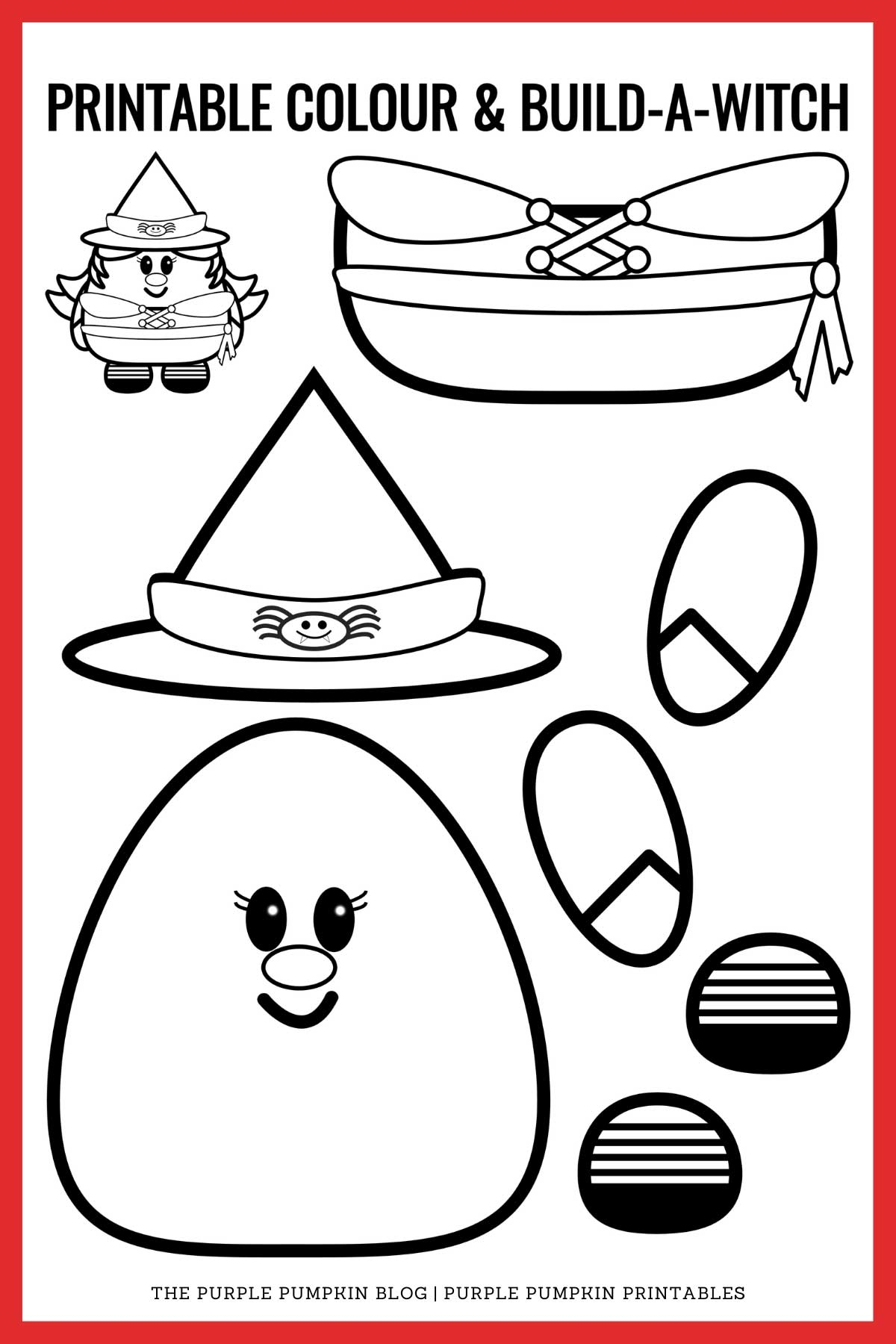 Printable Color U0026 Build A Witch