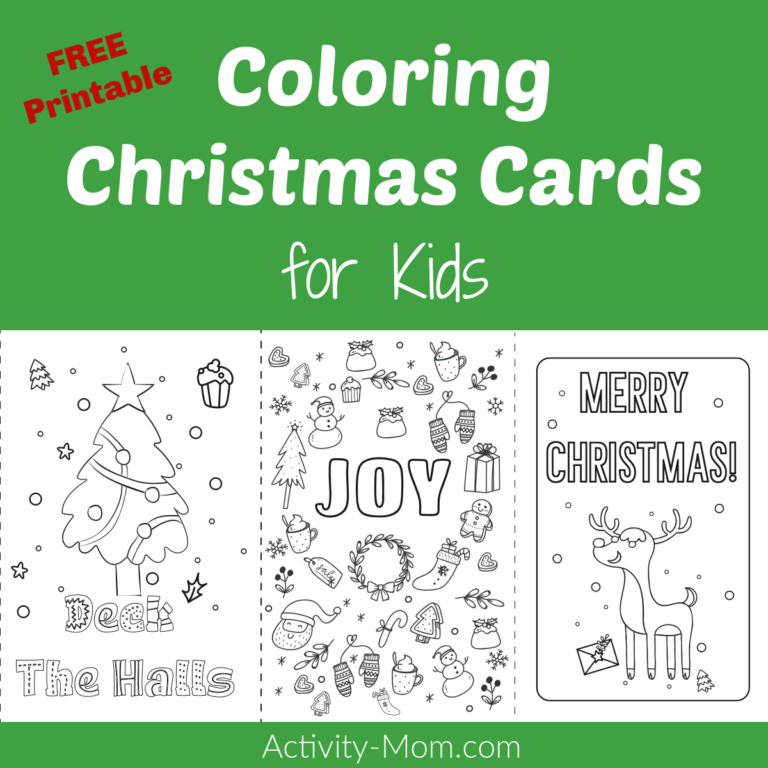 Printable Coloring Christmas Cards For Kids The Activity Mom