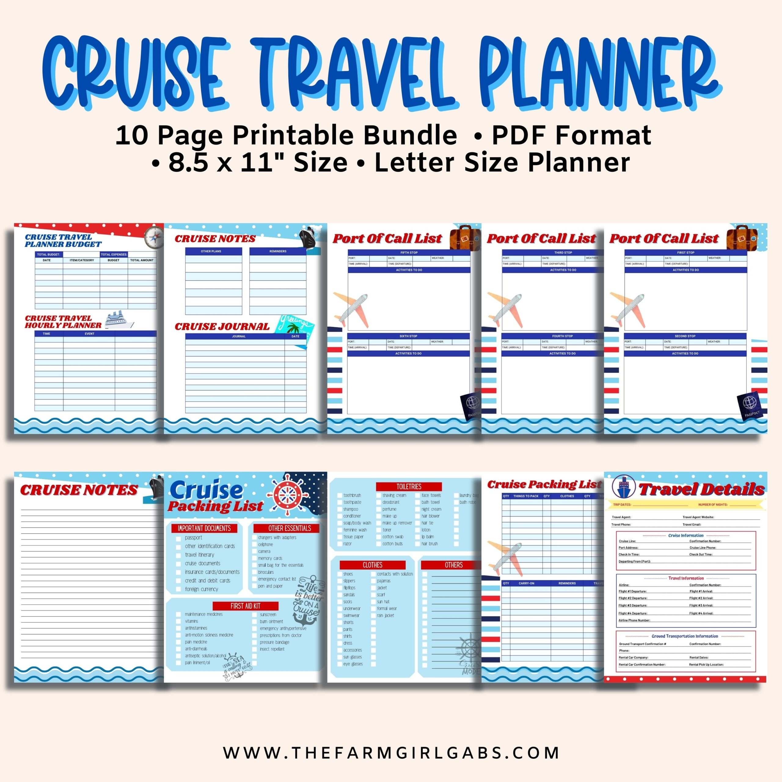 Printable Cruise Planner