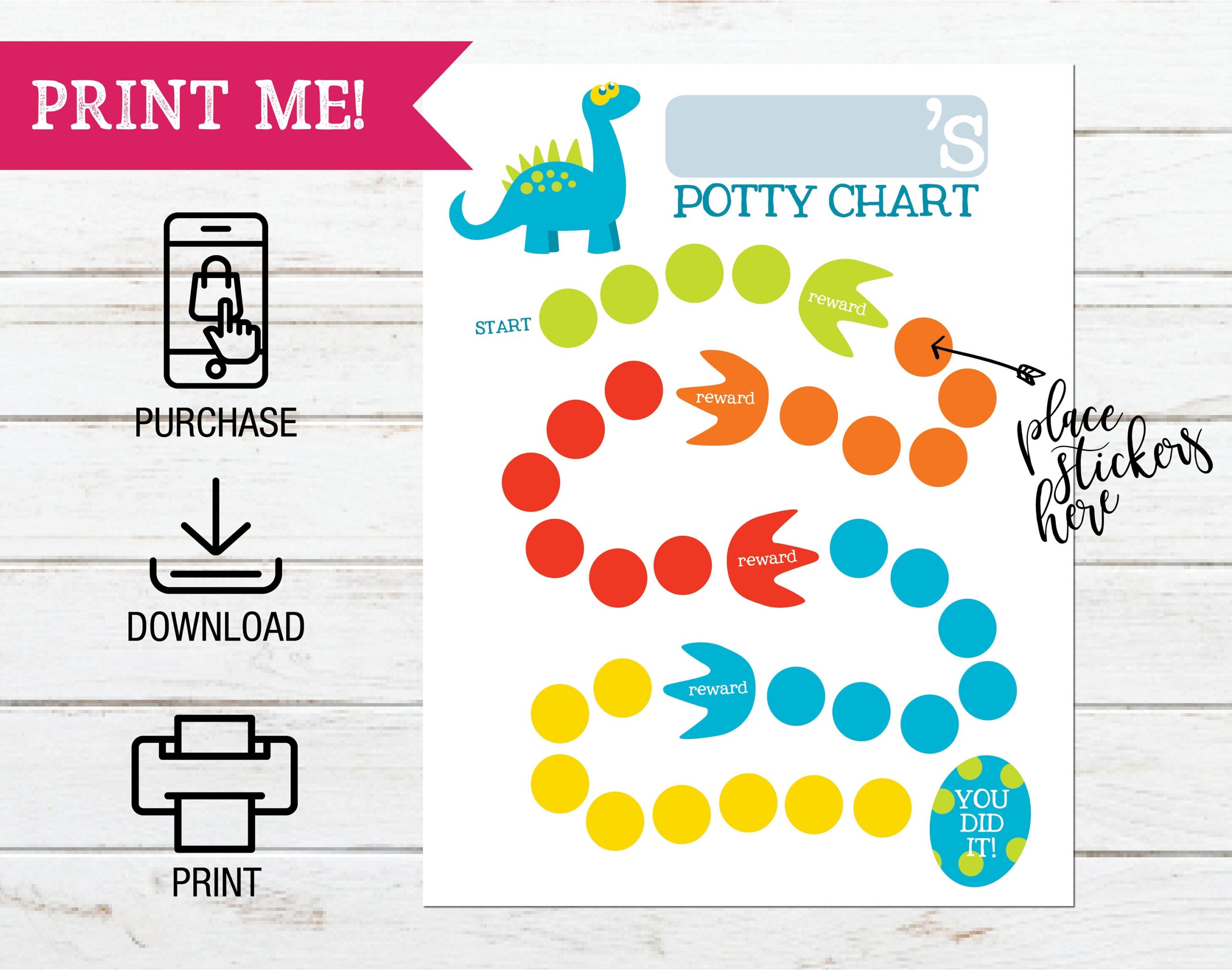Printable Dinosaur Theme Potty Training Chart Printable Sticker Worksheets Library