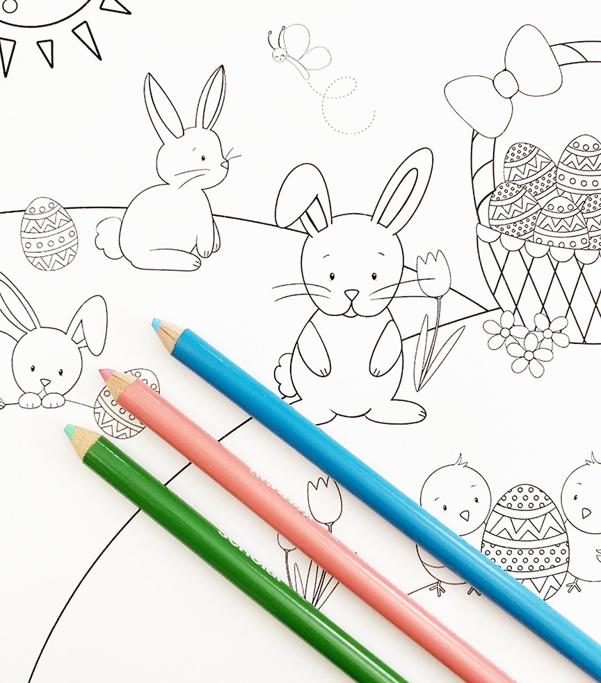 Printable Easter Bunny Coloring Page Pineapple Paper Co 