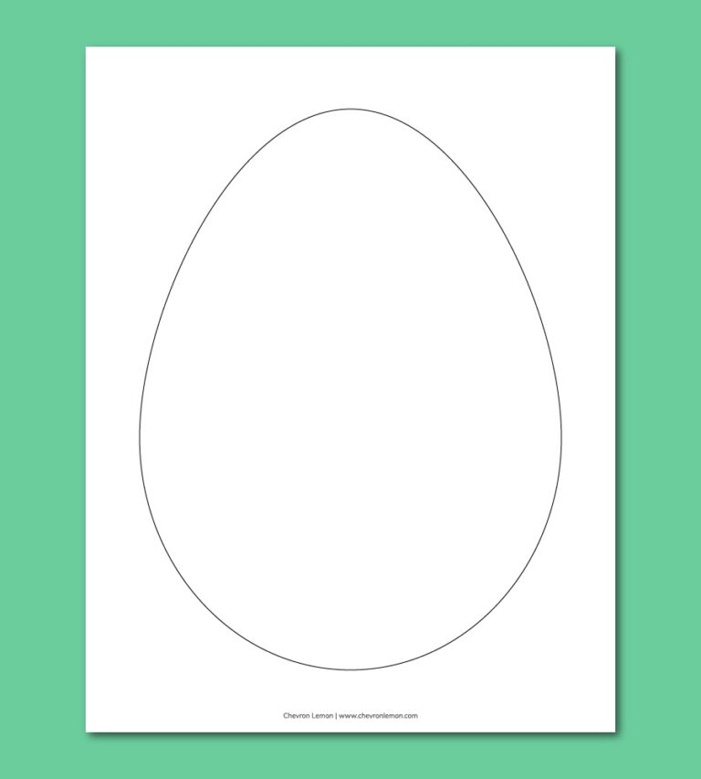 Printable Egg Templates In Different Sizes Chevron Lemon