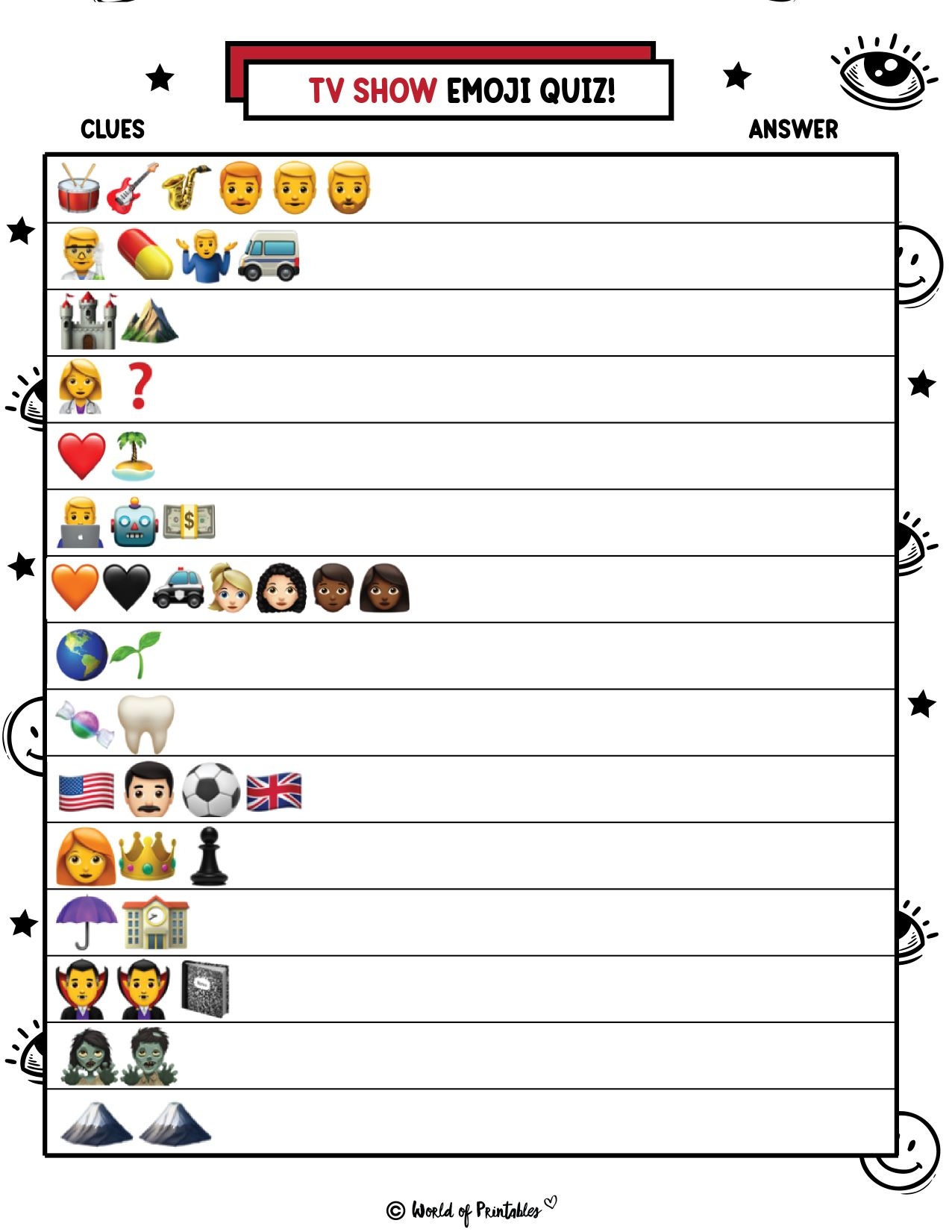 Emoji Free Printables