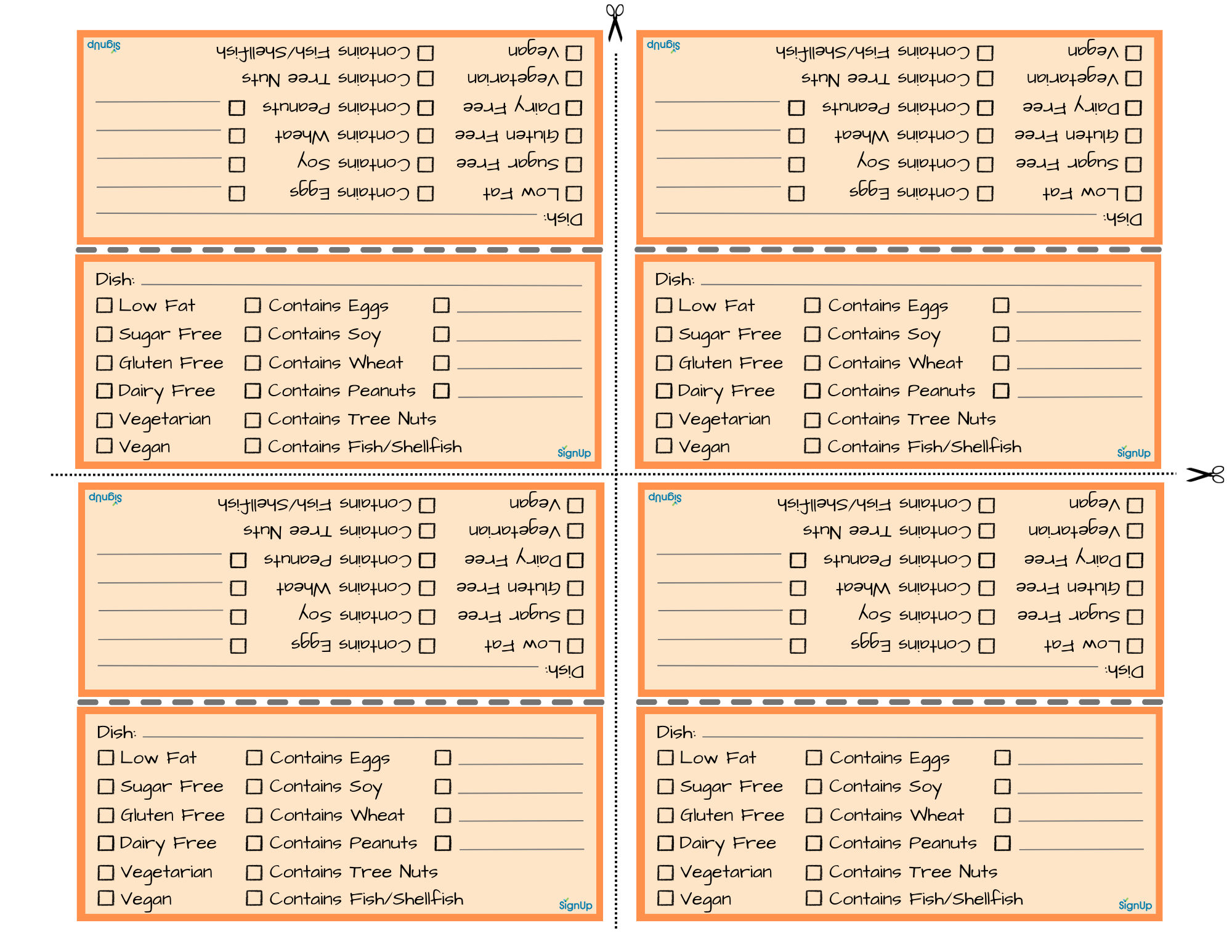 Printable Fall Food Allergy Tags SignUp