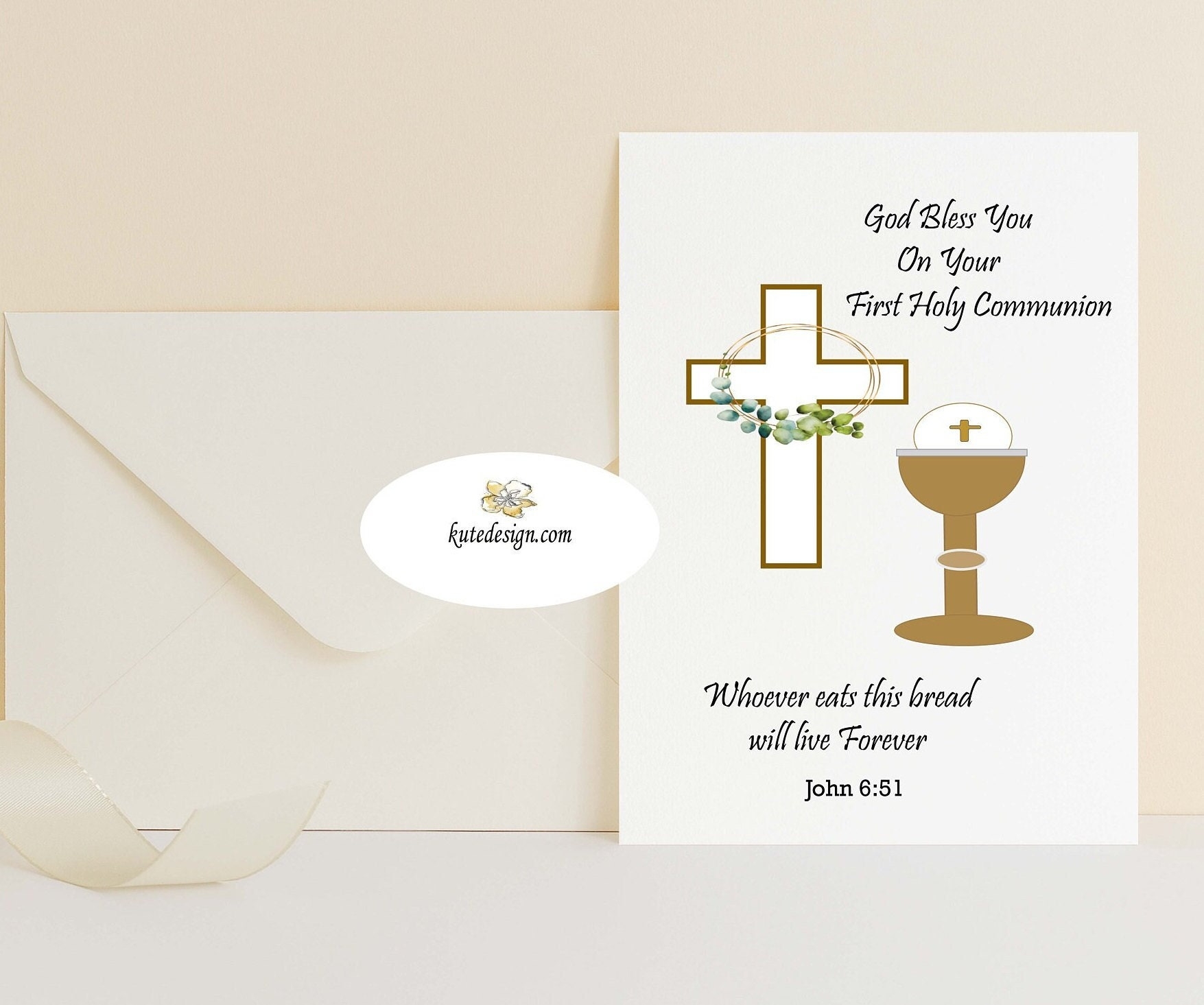 Printable First Communion Card First Holy Communion Gift 