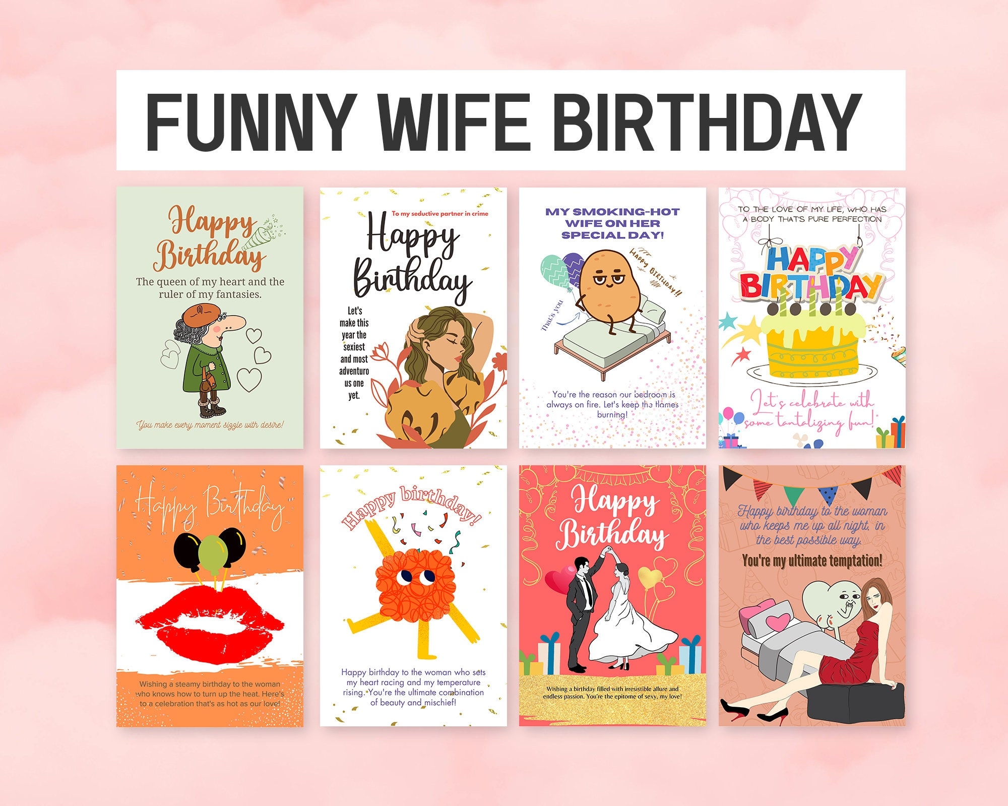 Printable Funny Birthday Card For Wife Wife Funny Birthday Wish Cards Funny Wife Birthday Card Download Editable Birthday Card Template Etsy