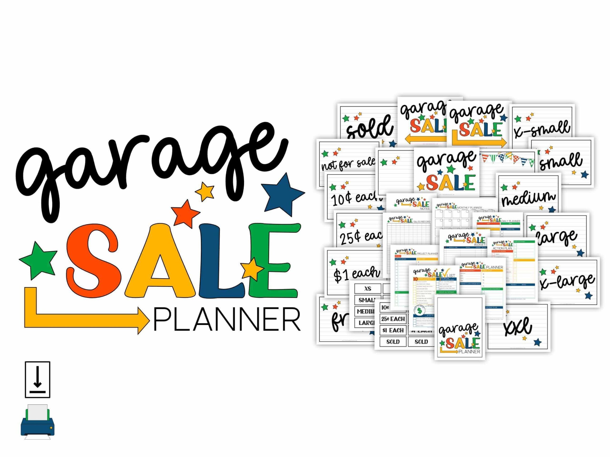 Printable Garage Sale Planner Garage Sale Checklist Sales 