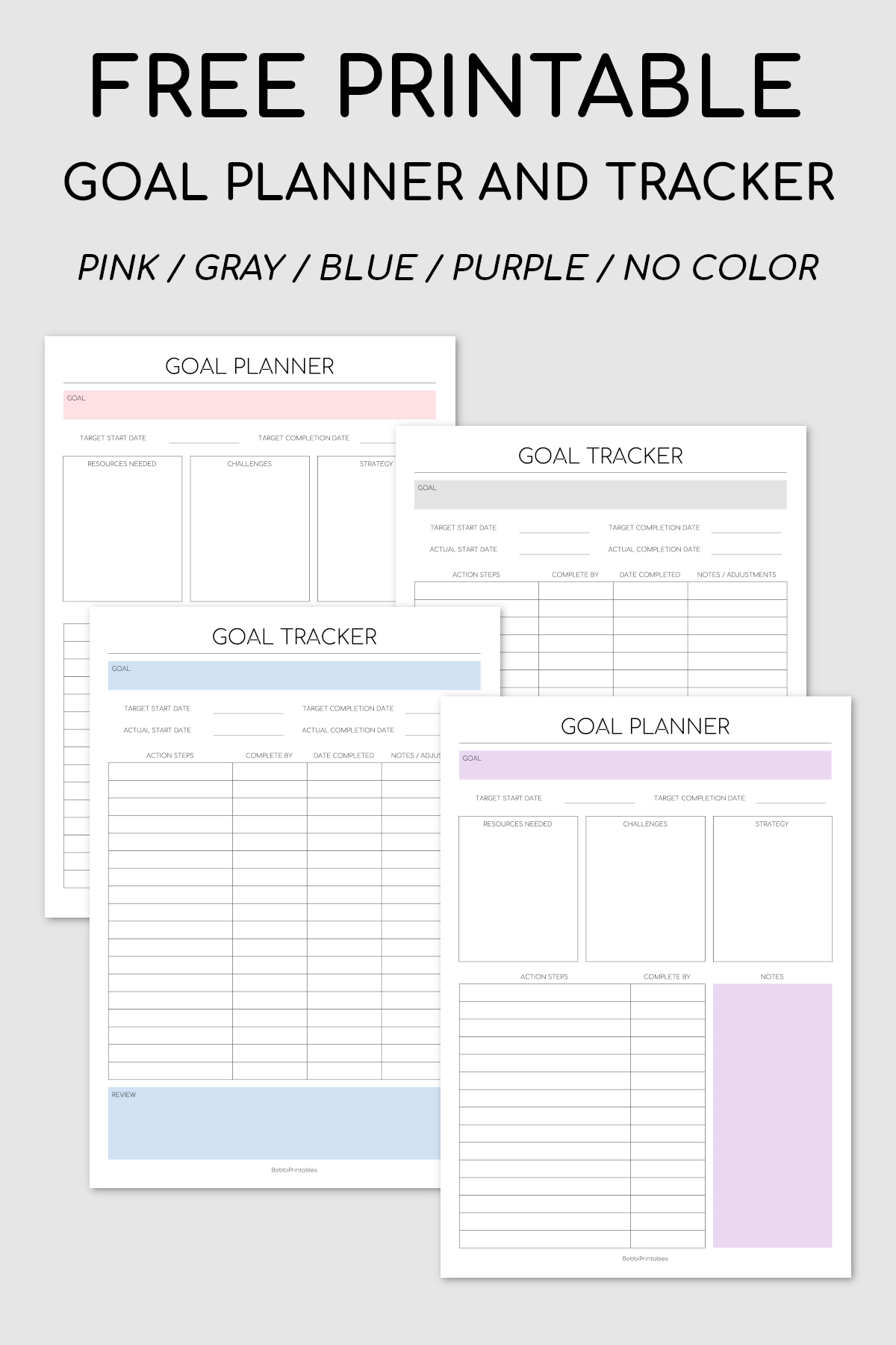 Free Printable Goal Planner
