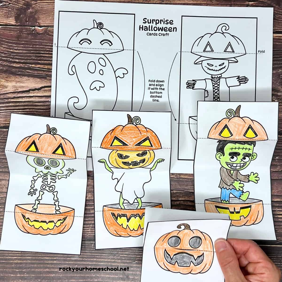 Printable Halloween Cards Coloring Fun With Cute Surprise Free 