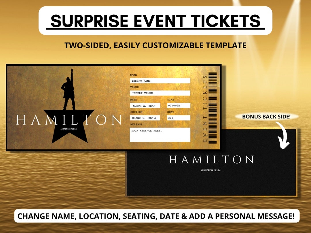 Free Printable Downloadable Hamilton Tickets