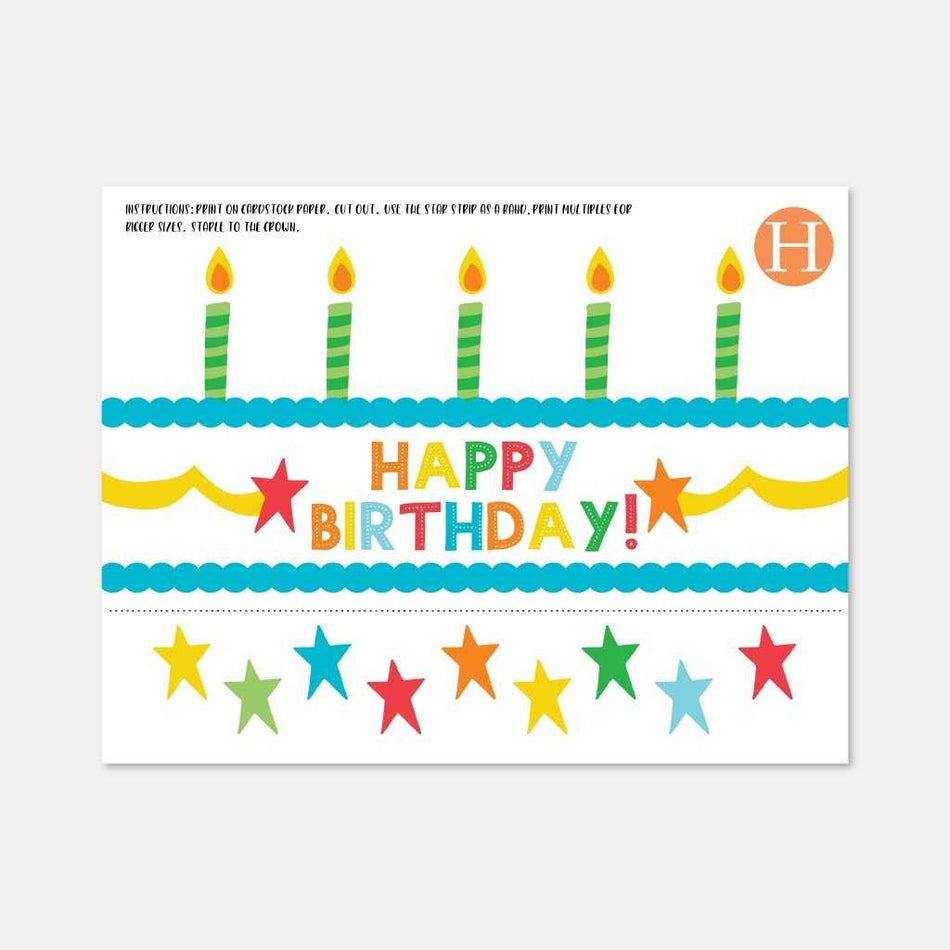 Printable Happy Birthday Crown Template Hadley Designs Printables