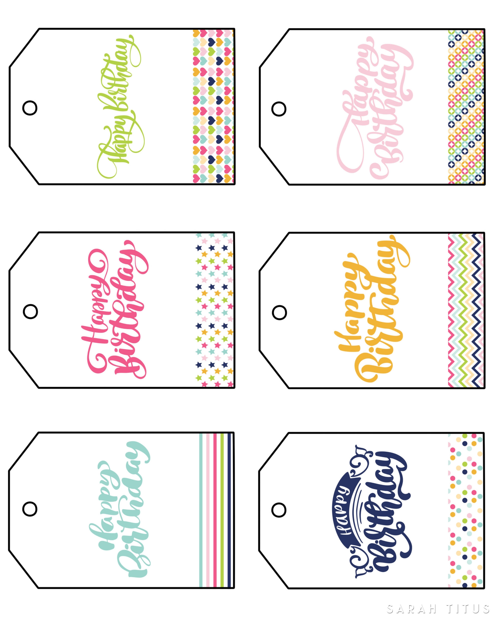 Printable Happy Birthday Gift Tags Sarah Titus