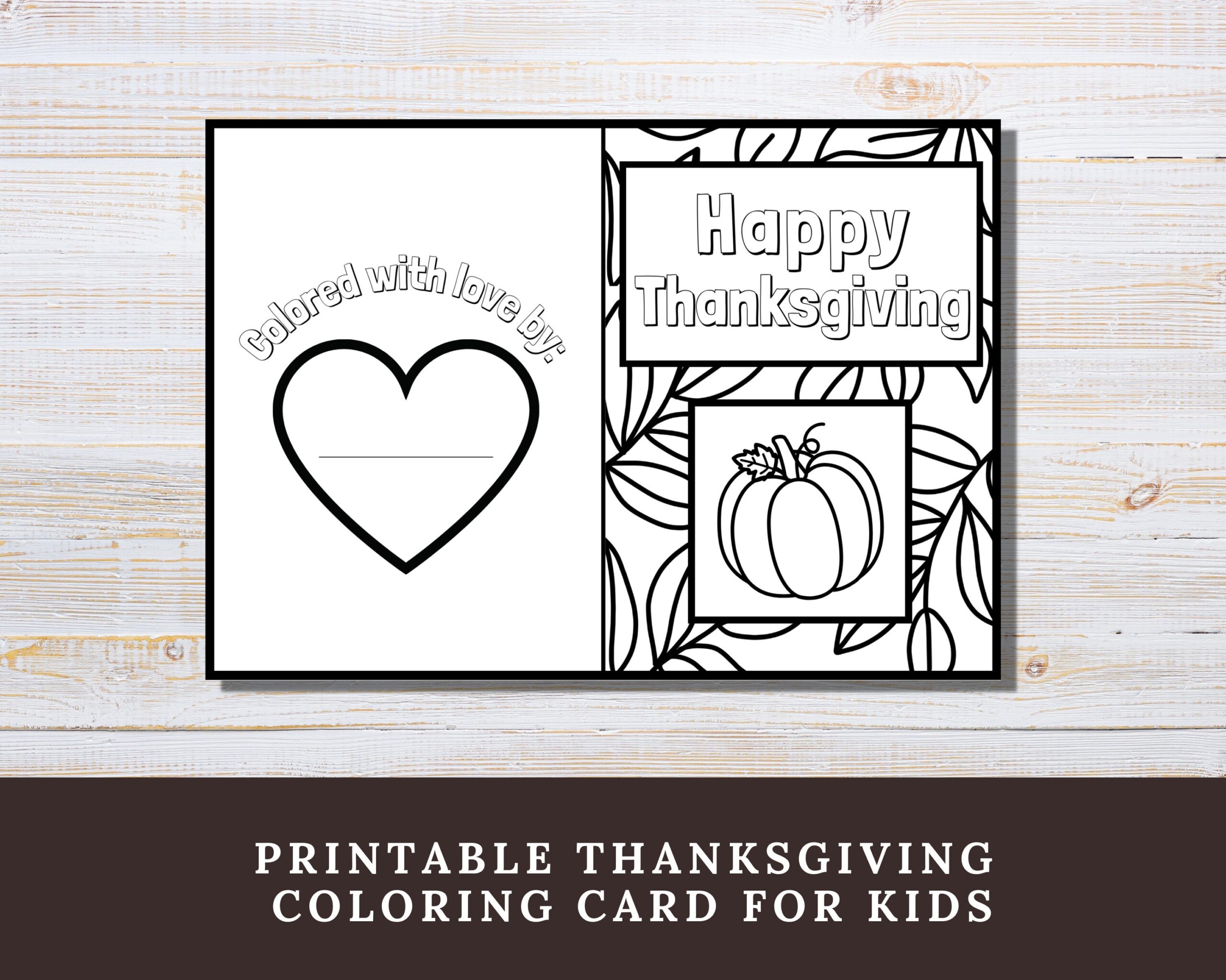 Printable Happy Thanksgiving Color In Card Thanksgiving Card From Kids To Grandparents Sunday School Classroom Coloring Craft Activity Etsy