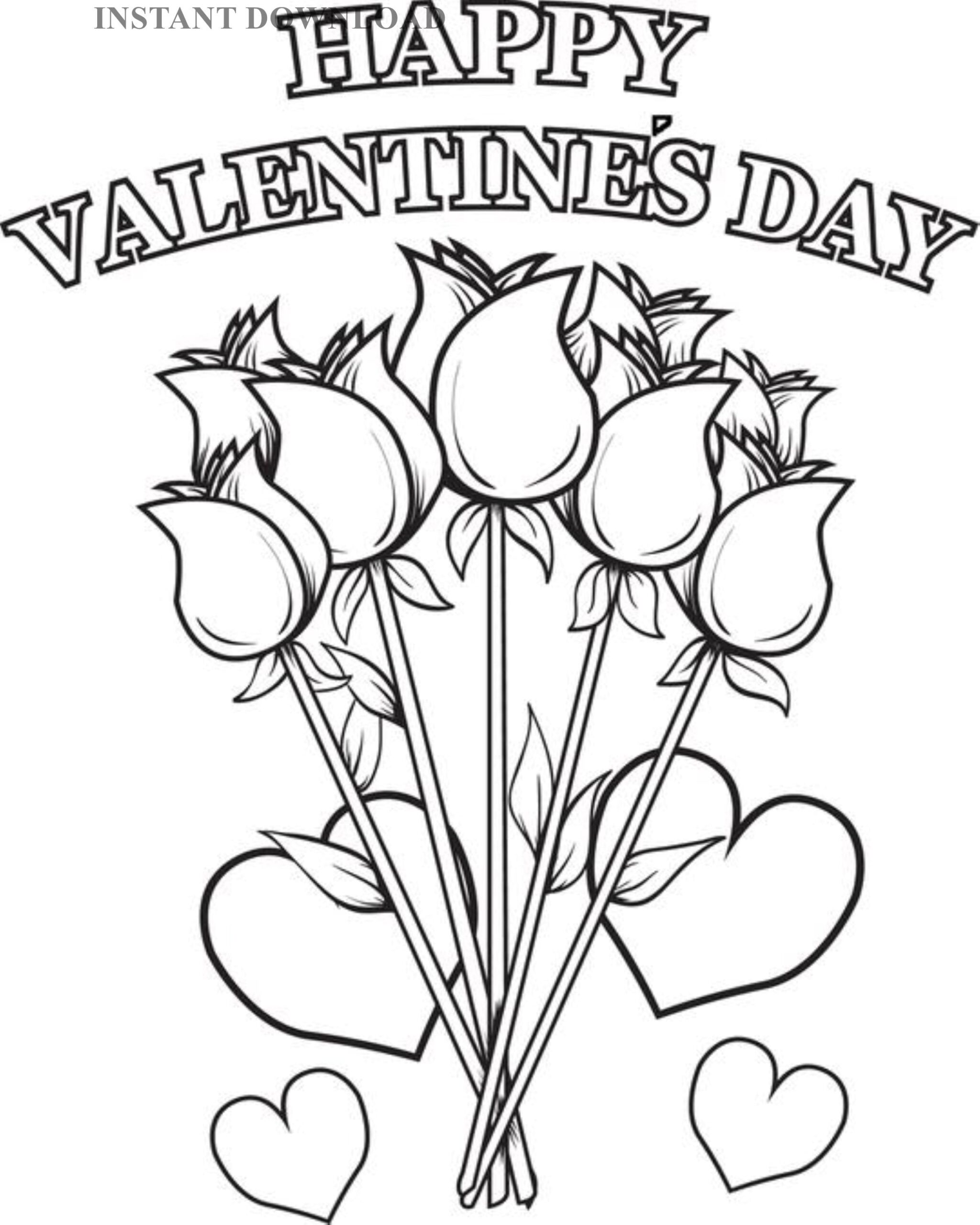 Free Valentines Printables Coloring Pages