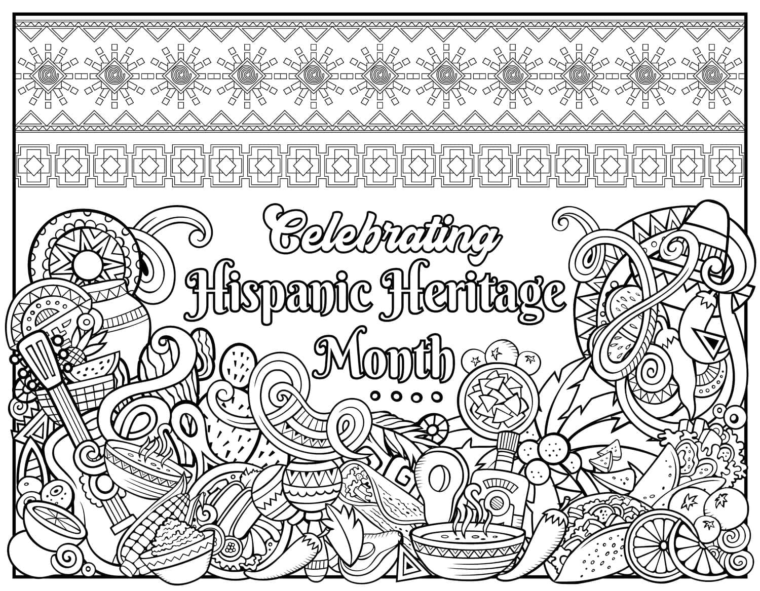 Printable Hispanic Heritage Month Coloring Page Download Print Or Color Online For Free