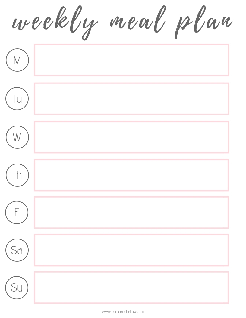 Free Meal Plan Printable