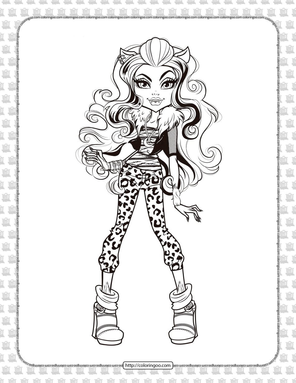 Free Printable Monster High Coloring Sheets